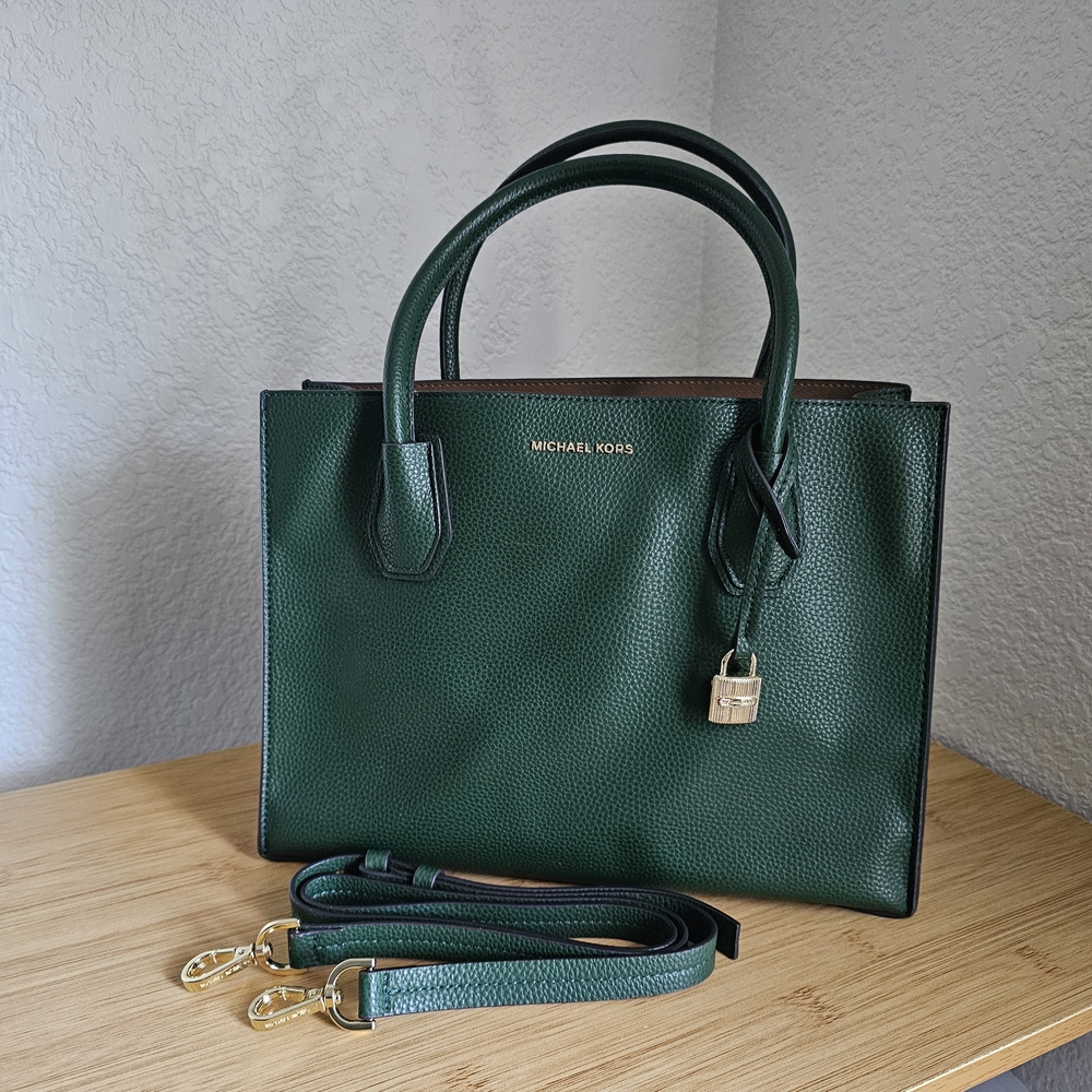 Michael Kors Green Leather Tote Bag